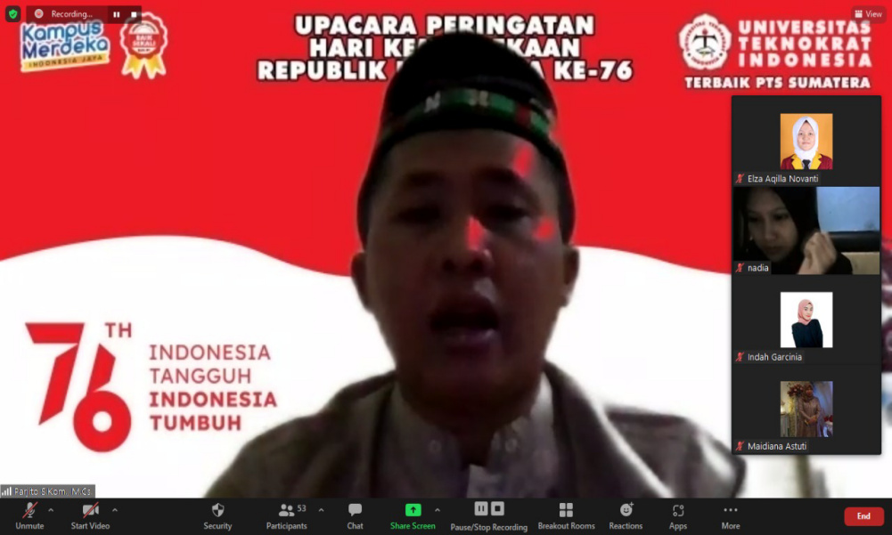 BEM Universitas Teknokrat Indonesia menggelar webinar dan berbagai lomba secara virtual memperingati HUT RI ke-75. (foto : ist)