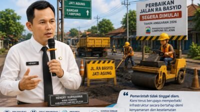 Pemkab Lampung Selatan Mulai Tangani Jalan RA Basyid, Kontrak Proyek Sudah Rampung