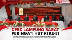 DPRD Lampung Barat Gelar Paripurna HUT ke-81 RI, Edi Novial: Semangat Kemerdekaan Harus Berdampak Nyata Bagi Rakyat