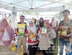 Warga Candipuro Antusias Berburu Pangan Murah, GPM Diwarnai Angin Puting Beliung